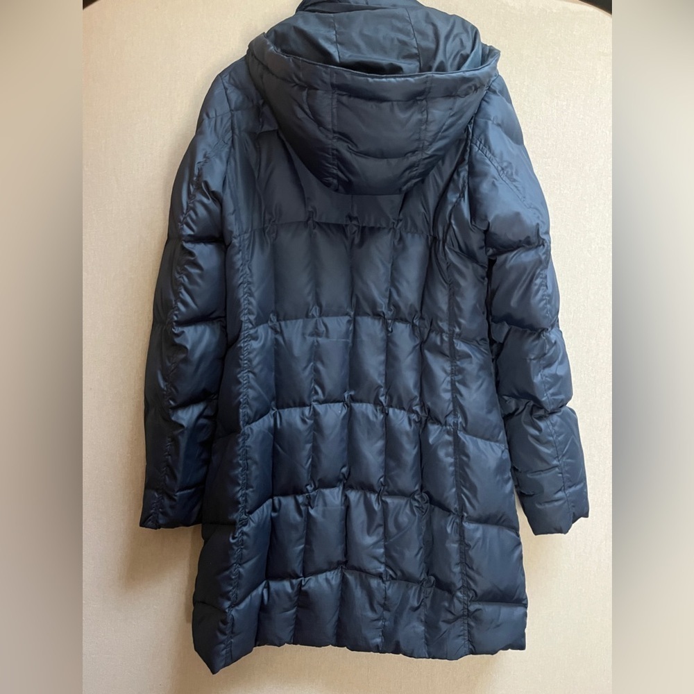 Eddie Bauer Down Dark Long Parka Hooded Jacket Sz M - Picture 2 of 12